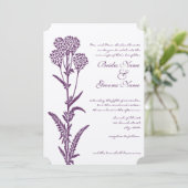 Lila Hochzeitseinladung Einladung (Stehend Vorderseite)