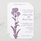 Lila Hochzeitseinladung Einladung (Vorne/Hinten)