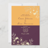 Lila Hochzeitseinladung Einladung (Vorderseite)