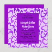 Lila Hochzeitseinladung Einladung (Vorne/Hinten)