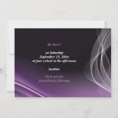 Lila Hochzeitseinladung für Rennfahrer Einladung (Rückseite)