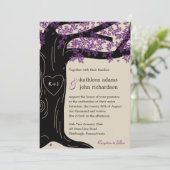 Lila Hochzeitseinladung von Eichenbaum Einladung (Stehend Vorderseite)