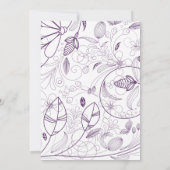 Lila Hochzeitseinladung zum Blumenherz Einladung (Rückseite)