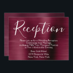 Lila Hochzeitsempfang in Burgund Einladung<br><div class="desc">Lila Burgund Imitate bürstete Metall Elegant Empfang Card für eine Post Hochzeit Party. Diese Cranberry Marsala Wedding Reception Card kann auf Ihre Nachricht und Empfang Party-Adresse angepasst werden. Die Empfang-Karte ist Teil der Burgund Wedding Collection. Wenn Sie weitere,  individuell gestaltete Artikel wünschen,  wenden Sie sich bitte an den Designer.</div>