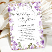 Lila Hochzeitsempfehlung Einladung