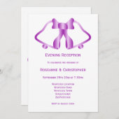 Lila Hochzeitsempfehlung Einladung Bells Ribbon (Vorne/Hinten)
