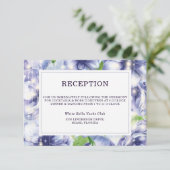 Lila Hochzeitsempfehlung mit Blumenanemone Einladung (Stehend Vorderseite)
