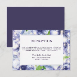 Lila Hochzeitsempfehlung mit Blumenanemone Einladung