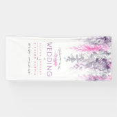 Lila Hochzeitsempfehlung mit rosa Rebsorten Banner (Horizontal)