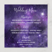 Lila Hochzeitsempfehlung mit Star Light Menükarte (Rückseite)
