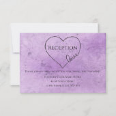 Lila Hochzeitsempfehlung Vintages Wasserfarbenherz Einladung (Vorderseite)