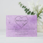 Lila Hochzeitsempfehlung Vintages Wasserfarbenherz Einladung (Stehend Vorderseite)