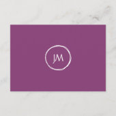 Lila Hochzeitsempfehlung von Calla Lily Floral Begleitkarte (Rückseite)