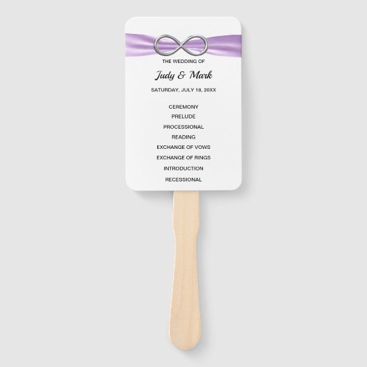 Lila Hochzeitsfans Fächer (Vorderseite)