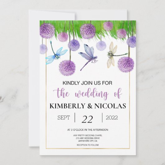 Lila Hochzeitsfeier (Vorderseite)