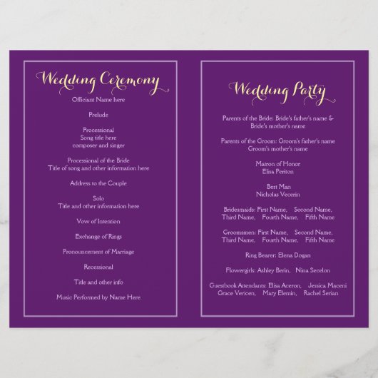 Lila Hochzeitsfeier am Himmel (Rückseite)