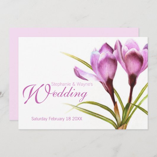 Lila Hochzeitsfeier Einladung (Vorne/Hinten)