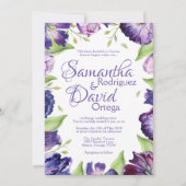 Lila Hochzeitsfeier Einladung (Vorderseite)