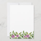 Lila Hochzeitsfeier im Aquarellgarland Einladung (Rückseite)