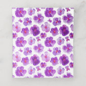 Lila Hochzeitsfeier in Aquarellfarben Platzkarten (Innenseite Aufgefaltet)