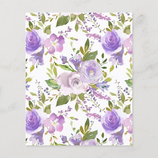 Lila Hochzeitsfeier mit Blumenwasser (Rückseite)