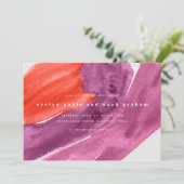 Lila Hochzeitsfeier mit feinem Aquarell Save The Date (Stehend Vorderseite)