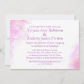 Lila Hochzeitsfeier mit Orchideen Einladung (Rückseite)