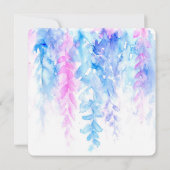 Lila Hochzeitsfeier mit Wasserfarbe Einladung (Rückseite)