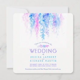 Lila Hochzeitsfeier mit Wasserfarbe Einladung
