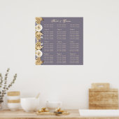 Lila Hochzeitsfeige für Elfenbein Verlobung Poster (Küche)