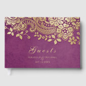 Lila Hochzeitsgast-Buch Gästebuch (Vorderseite)
