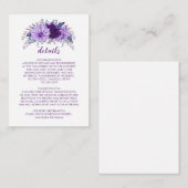 Lila Hochzeitsinformationen von Lavender Floral Pl Begleitkarte (Vorne/Hinten)