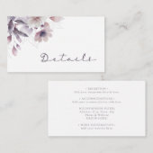 Lila Hochzeitskarte Begleitkarte (Vorne/Hinten)