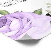 Lila Hochzeitskarte für die Blütenwelt Poster (Ecke)