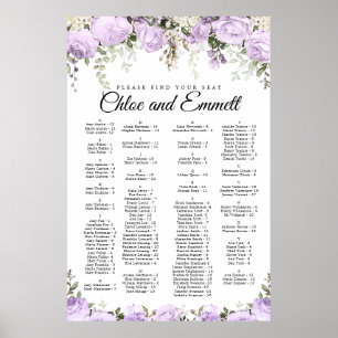 Lila Hochzeitskarte für die Blütenwelt Poster