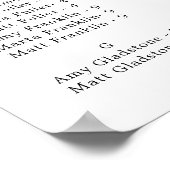 Lila Hochzeitskarte für die Blütenwelt Poster (Ecke)