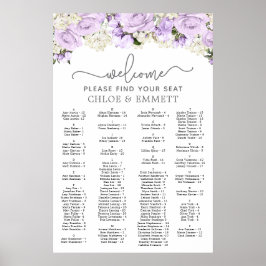 Lila Hochzeitskarte für die Blütenwelt Poster