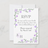 Lila Hochzeitskarte RSVP Karte (Vorderseite)