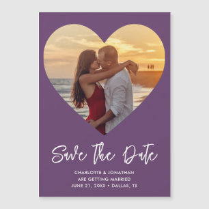 Lila Hochzeitskarte Save the Date Magnetkarte für