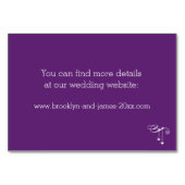 Lila Hochzeitskarte Tischnummer (Rückseite)