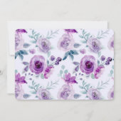 Lila Hochzeitskartentour Einladung (Rückseite)