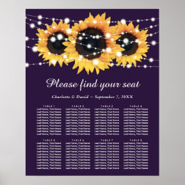 Lila Hochzeitskizze für Sonnenblumen 8 Poster
