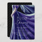 lila Hochzeitskleid Brautparty #5 Einladung (Vorne/Hinten)