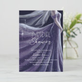 lila Hochzeitskleid Brautparty Nr. 3 Einladung (Stehend Vorderseite)