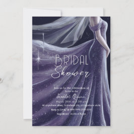 lila Hochzeitskleid Brautparty Nr. 3 Einladung