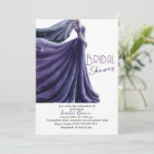 lila Hochzeitskleid Brautparty Nr. 4 Einladung (Stehend Vorderseite)