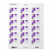 lila Hochzeitslabel Adressaufkleber (Vorne)