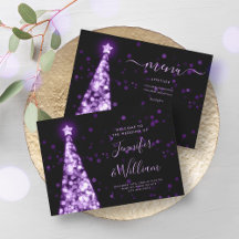 Lila Hochzeitsmenü des Weihnachtsbaumes