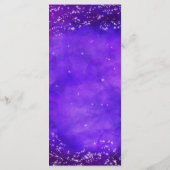 Lila Hochzeitsmenü für die Sternennachtsgalaxie Menükarte (Rückseite)