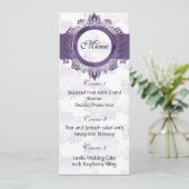 lila Hochzeitsmenü Menükarte (Stehend Vorderseite)